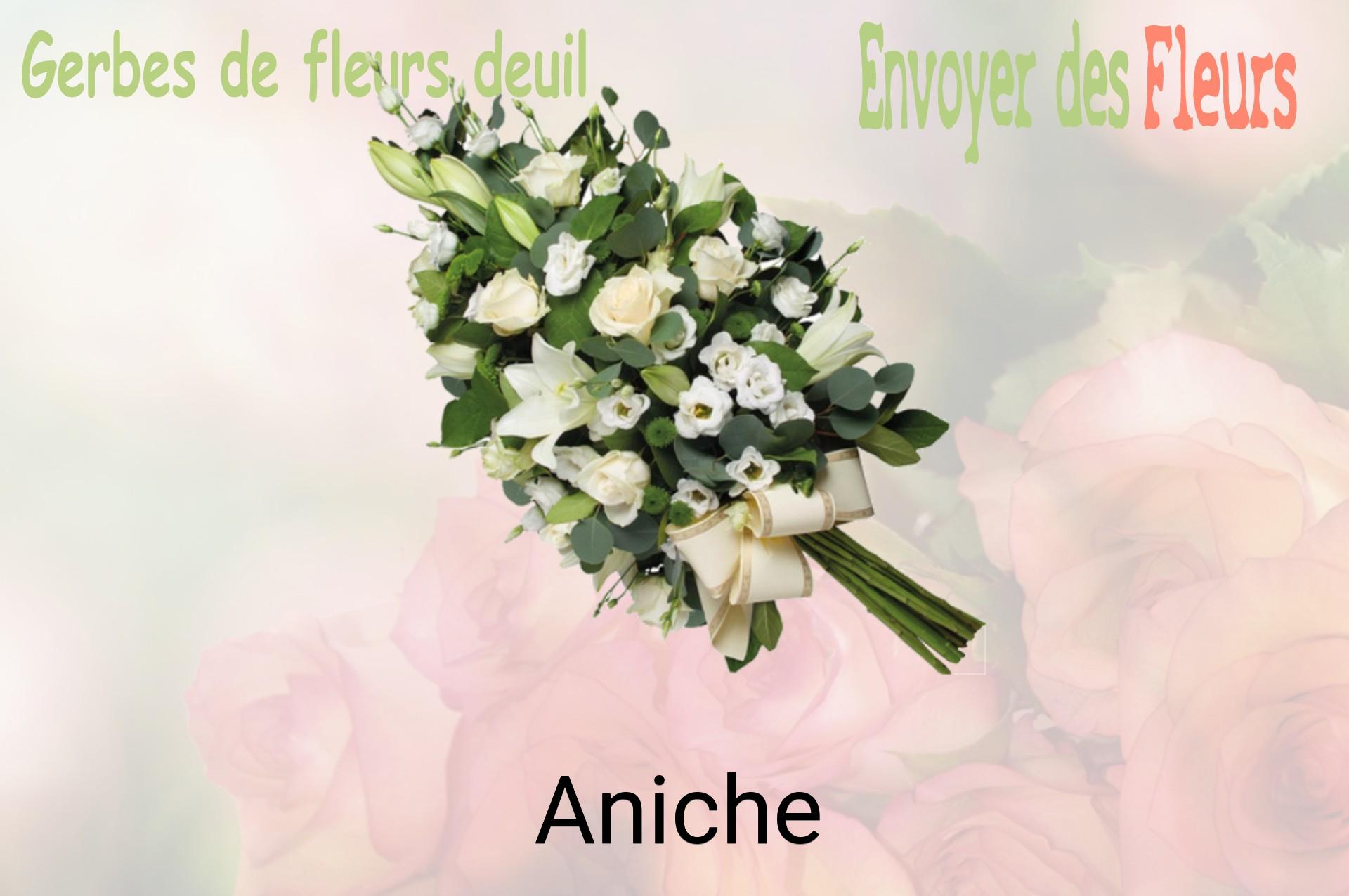 Gerbe de fleurs de deuil livrée à Aniche